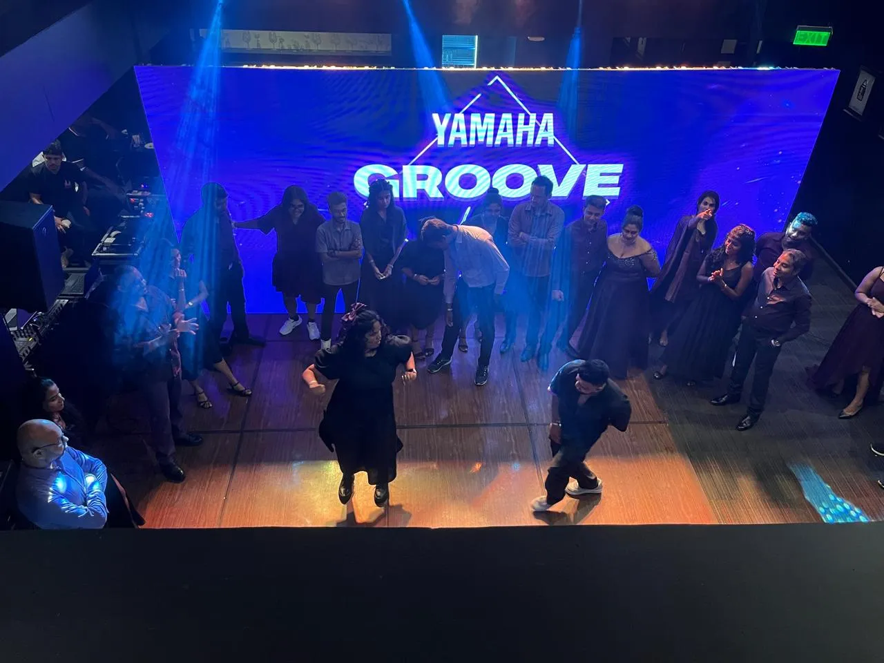 Live event at night with LED screen on stage