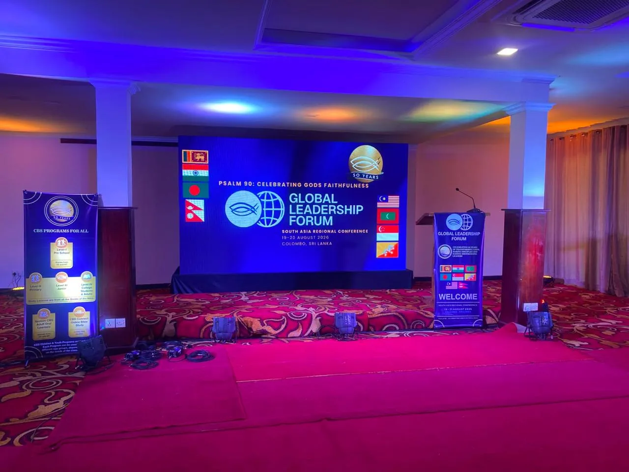 Conference stage with LED backdrop screen